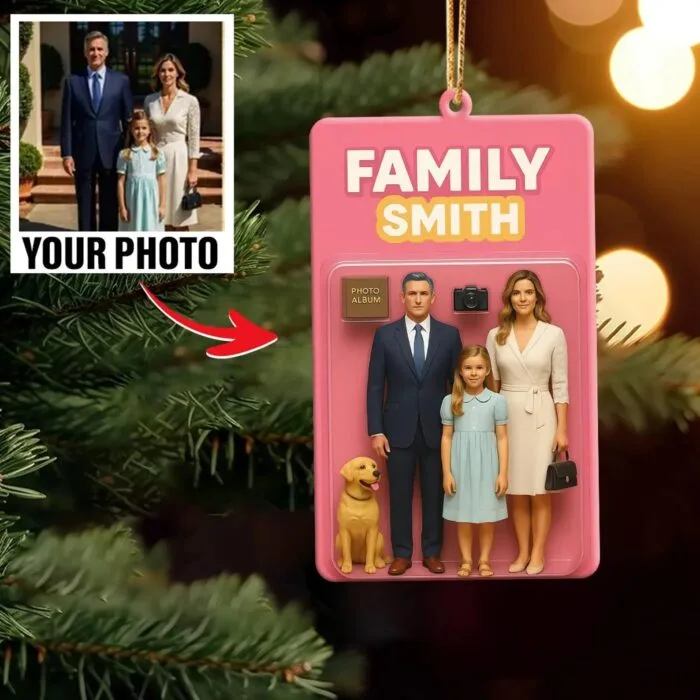 Personalized Family Portrait Ornament – Custom Family Photo Keepsake | Personalized Ornament