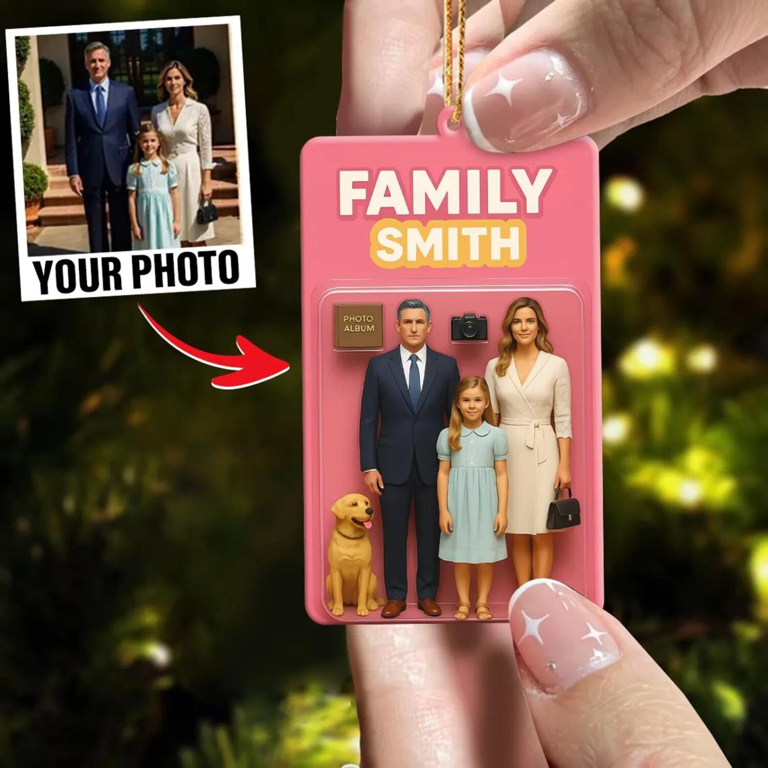 Personalized Family Portrait Ornament – Custom Family Photo Keepsake | Personalized Ornament - Image 3