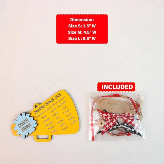 Personalized Cheer Coach Thank You Ornament – Custom Team & Season Keepsake | Personalized Ornament | Woodhug - Image 2