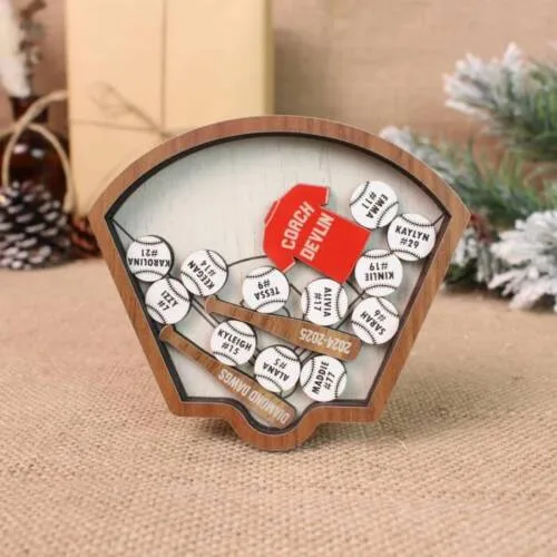 Personalized Baseball Team Magnetic Shaker – Custom Team Name & Player Keepsake | Personalized Custom | Woodhug