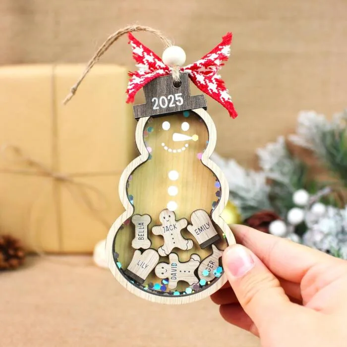 Personalized Snowman Shaker Ornament – Custom Name Holiday Keepsake | Personalized Ornament | Woodhug - Image 4