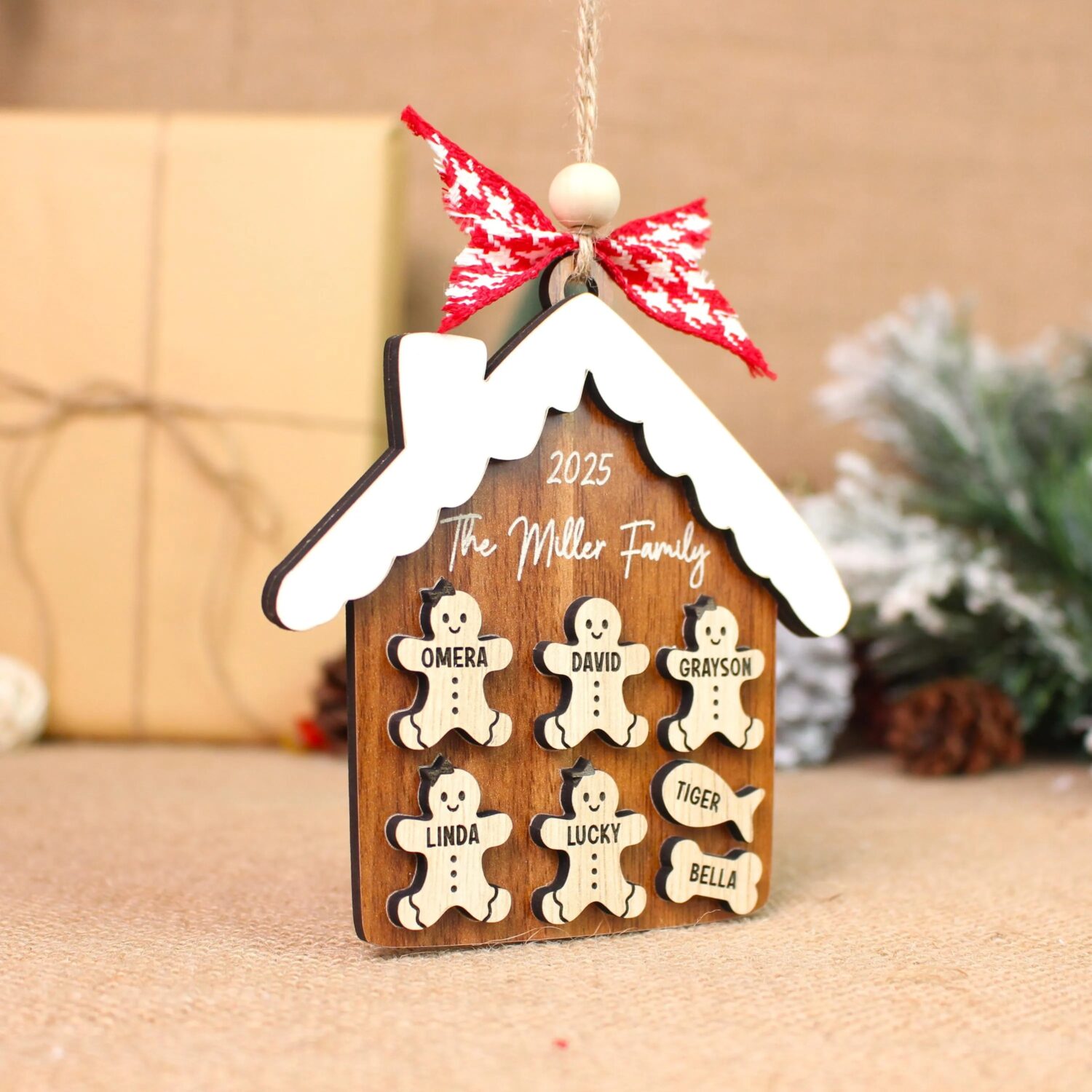 Personalized Gingerbread Family House Ornament – Custom Family Names Keepsake | Personalized Ornament - Image 6