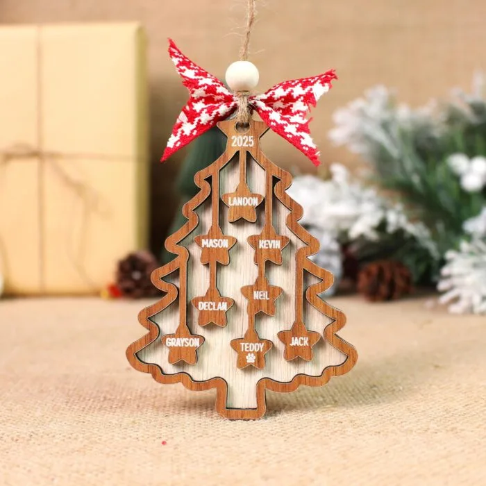 Personalized Christmas Tree Ornament – Custom Group Names Keepsake | Personalized Ornament | Woodhug