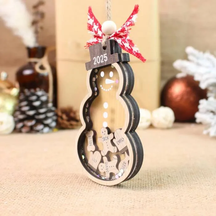 Personalized Snowman Shaker Ornament – Custom Name Holiday Keepsake | Personalized Ornament | Woodhug - Image 6