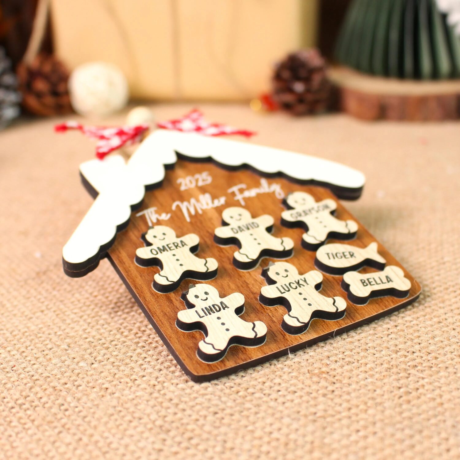 Personalized Gingerbread Family House Ornament – Custom Family Names Keepsake | Personalized Ornament - Image 7