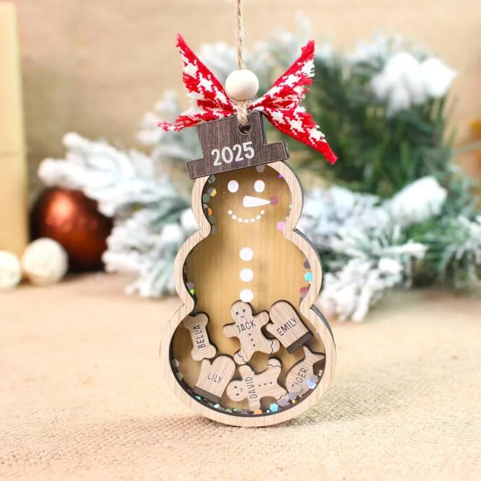 Personalized Snowman Shaker Ornament – Custom Name Holiday Keepsake | Personalized Ornament | Woodhug