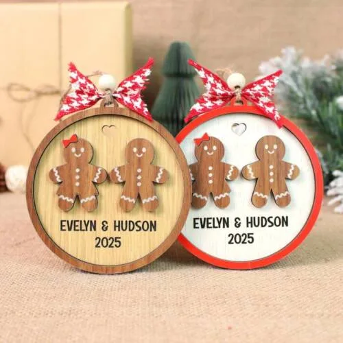 Personalized Gingerbread Couple Ornament – Wedding & Newlywed Keepsake | Personalized Ornament | Woodhug