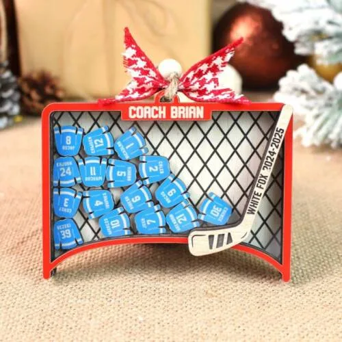 Personalized Ice Hockey Team Shaker Ornament – Custom Team Name & Year | Personalized Ornament | Woodhug