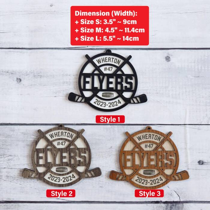 Personalized Hockey Player Ornament – Custom Name & Number Keepsake | Personalized Ornament - Image 2