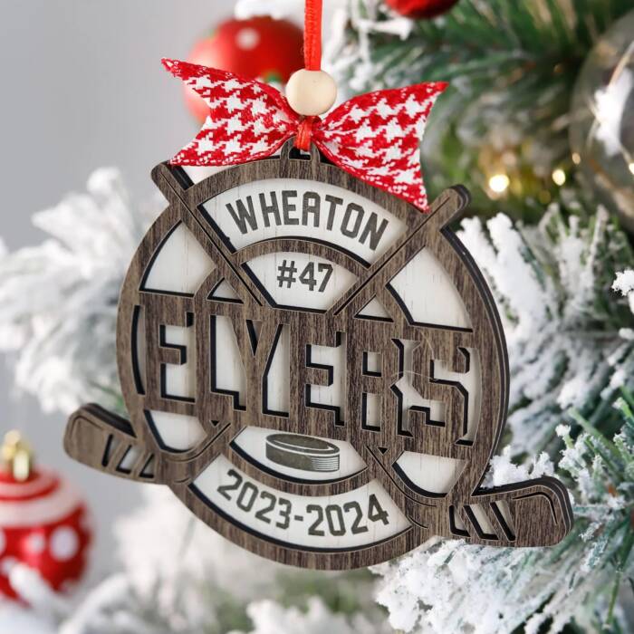 Personalized Hockey Player Ornament – Custom Name & Number Keepsake | Personalized Ornament - Image 5