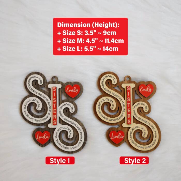 Personalized Sisters Ornament – Custom Names Keepsake Gift | Personalized Custom - Image 2