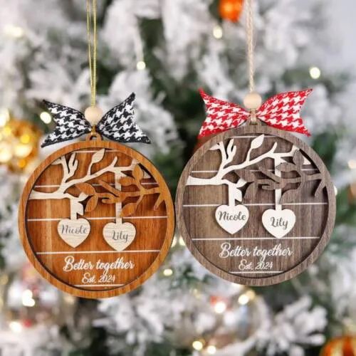 Personalized Couple Ornament – “Better Together” Keepsake for First Christmas & Anniversary | Personalized Ornament | Woodhug