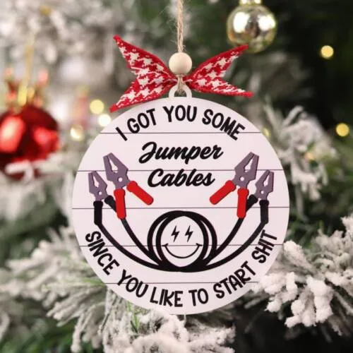 Personalized Jumper Cables Ornament – Funny & Sassy Holiday Gift | Personalized Ornament | Woodhug