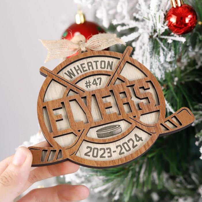 Personalized Hockey Player Ornament – Custom Name & Number Keepsake | Personalized Ornament - Image 6