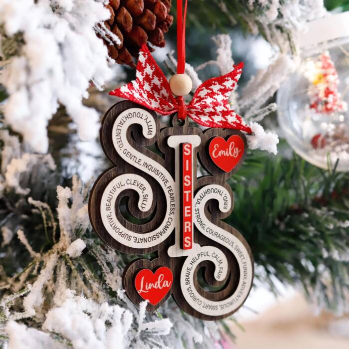 Personalized Sisters Ornament – Custom Names Keepsake Gift | Personalized Custom - Image 5