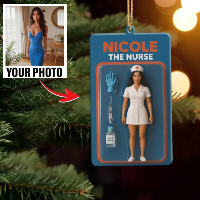 Personalized 2D Flat Nurse Uniform Christmas Ornament – Custom Name Gift for Nurses | Personalized Ornament