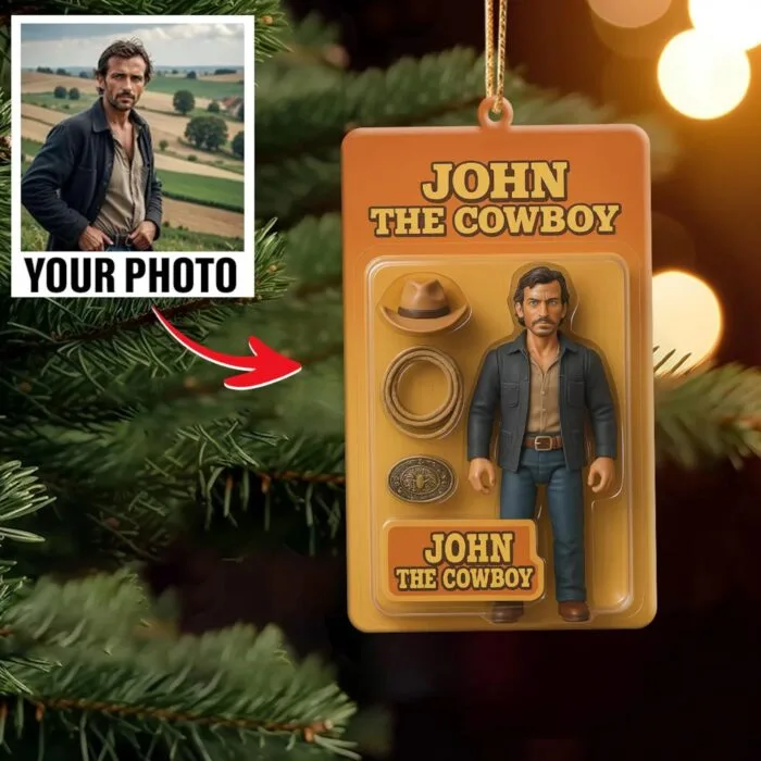 Personalized Cowboy Name 2D Flat Ornament – Custom Western Keepsake | Personalized Ornament